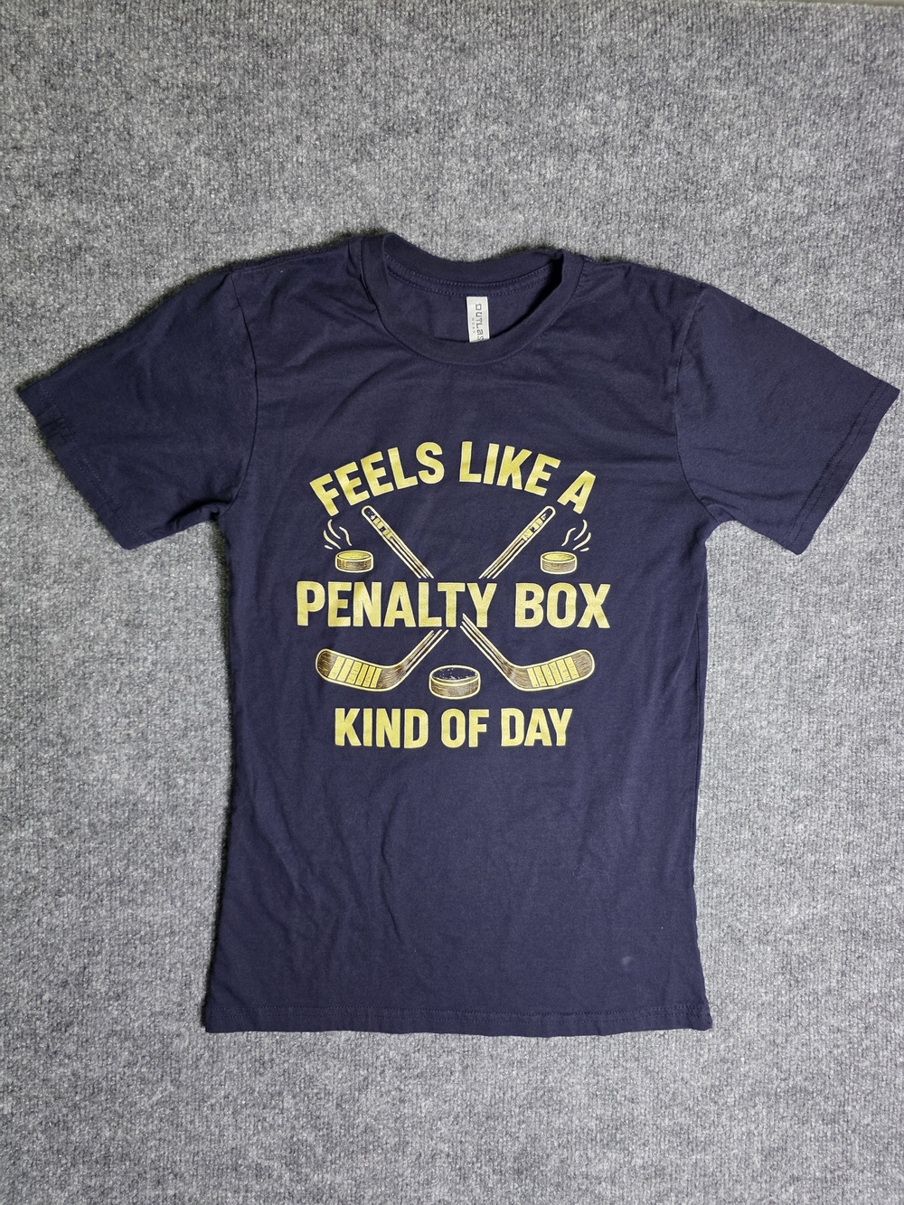 Outlash Wear Navy "Feels Like a Penalty Box Kind Of Day " Hockey Graphic Tee